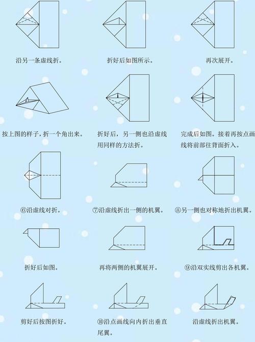 纸飞机的折叠步骤文字,纸飞机的折叠步骤文字二年级