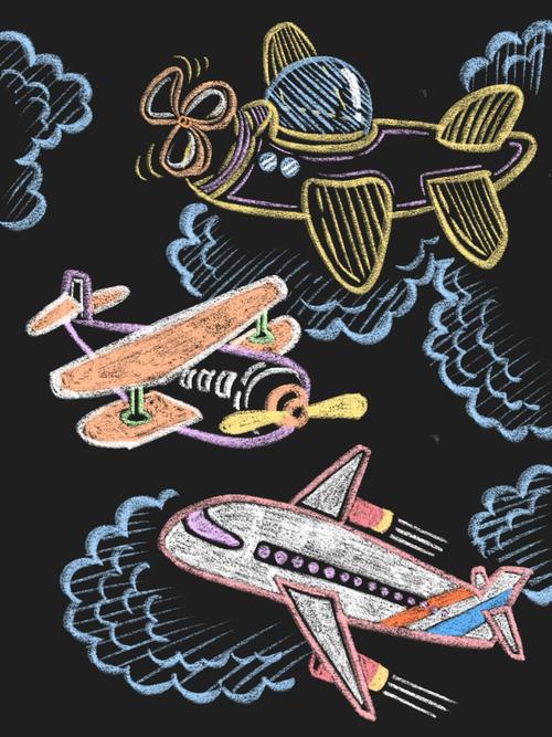 黑板报纸飞机简笔画的简单介绍