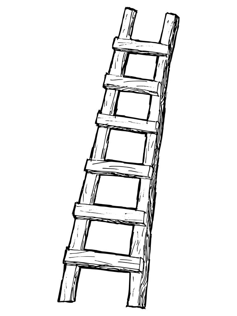梯子简笔画图片-梯子简笔画 儿童画
