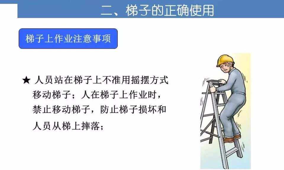 梯子安全使用应注意哪六点-安规规定梯子使用应注意哪些安全事项