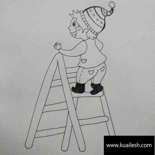 爬梯子简笔画图片-爬梯子简笔画图片大全